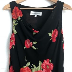 Donna Rico women’s floral dress cowl neck. B12